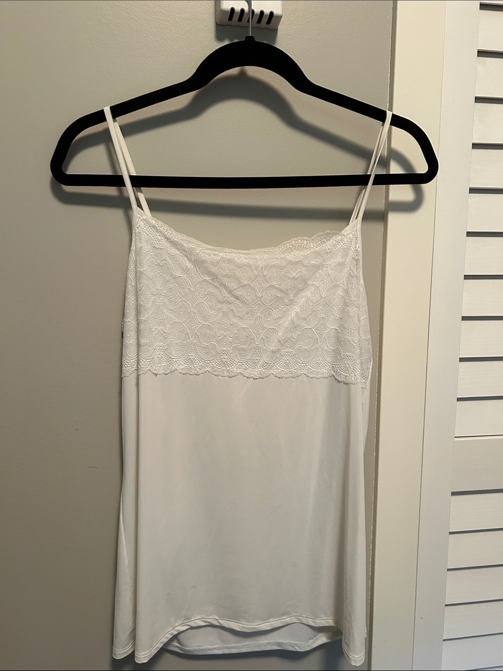Jockey White Lace Trim Camisole Slip